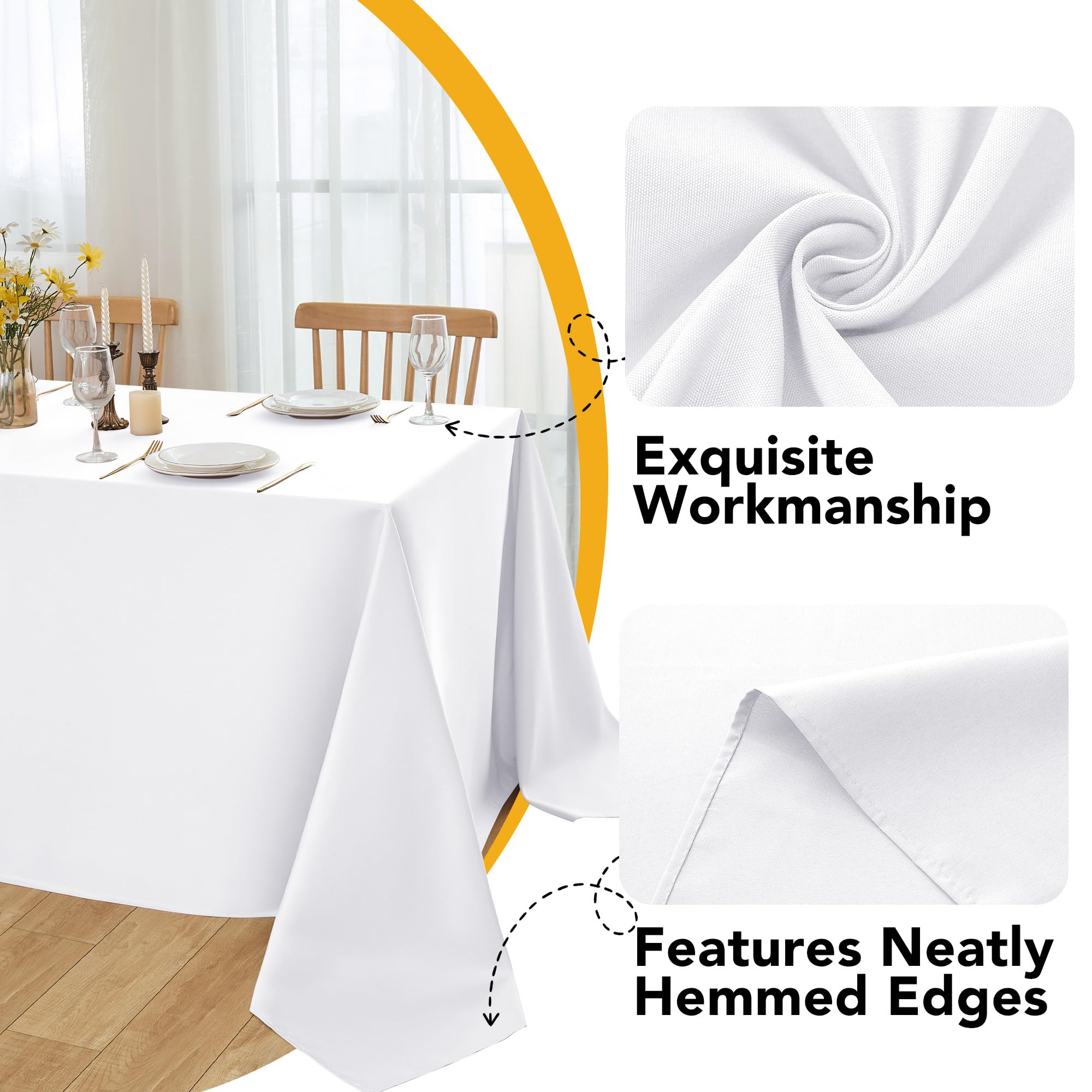 Dailyset wrinkle-free finish drapes neatly for a polished event table