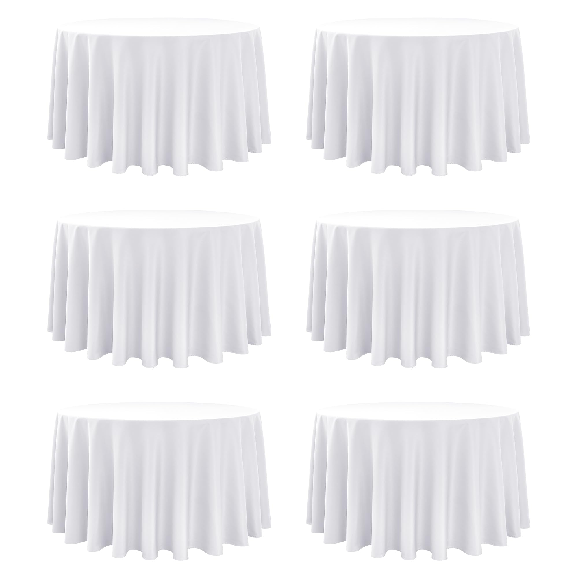 Dailyset white round tablecloth 120in front view for elegant events