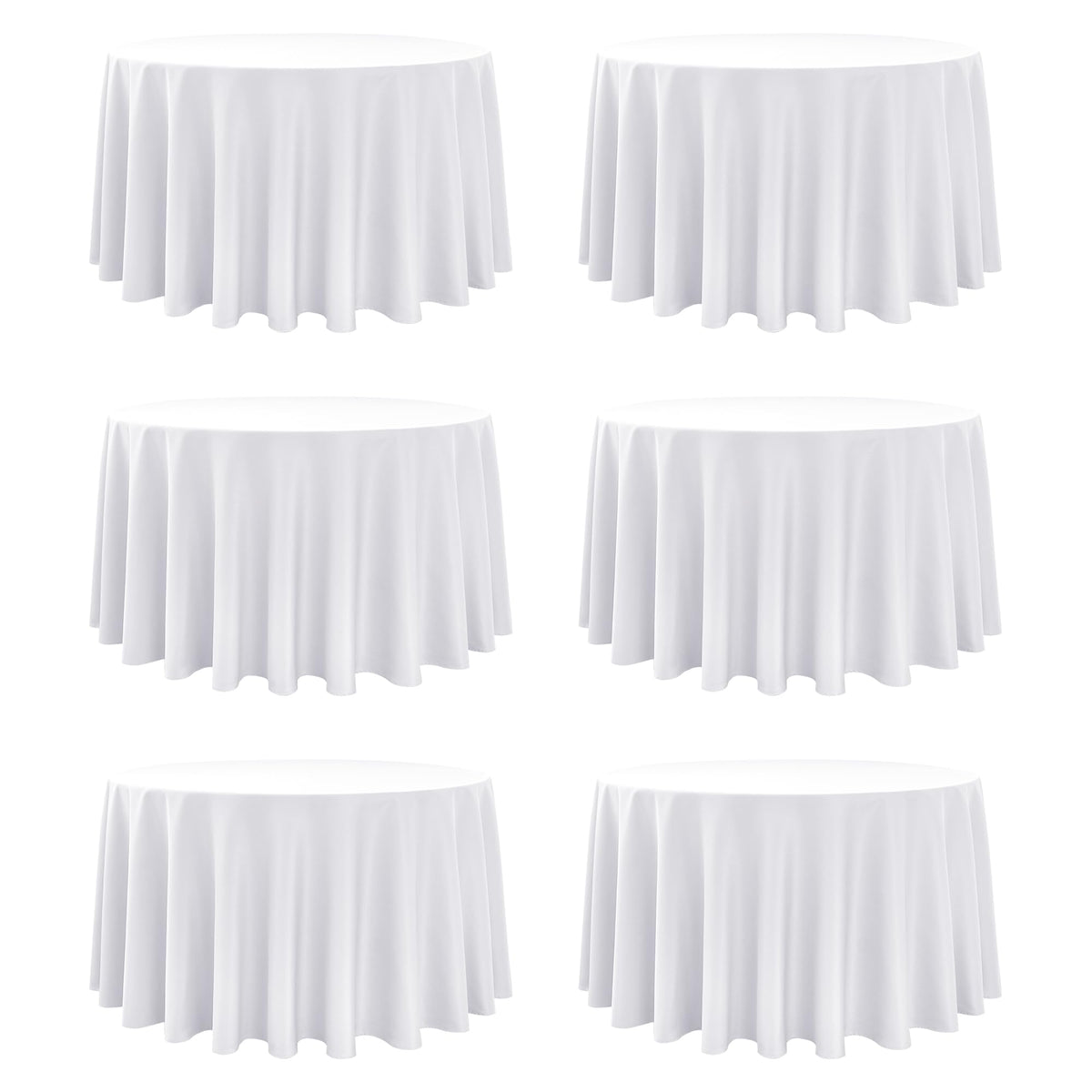 Dailyset white round tablecloth 120in front view for elegant events