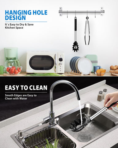 DaiRen Kitchen round hanging hole aids drying and storage.