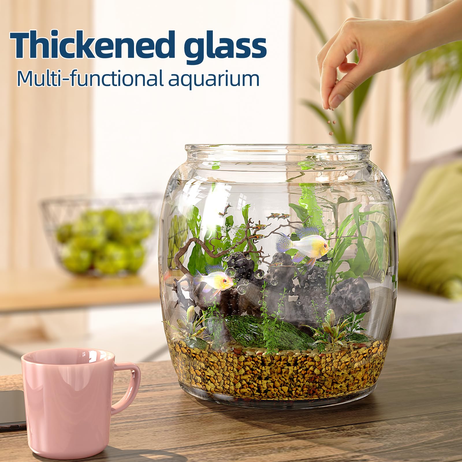 Daitouge large-mouth jar clearly displays contents for quick checks.