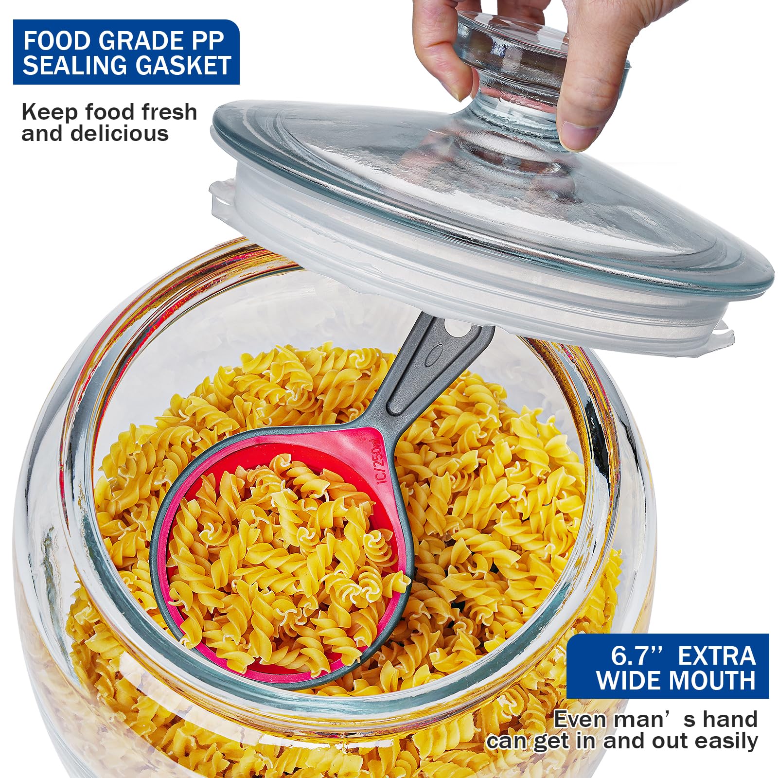 Daitouge glass jar with thick walls adds durability on countertops.