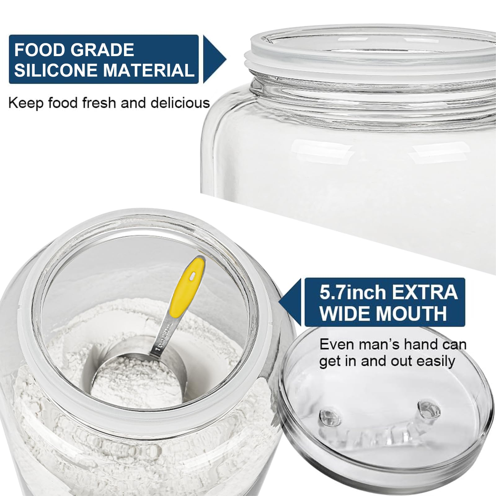 Daitouge sugar and flour storage jar keeps staples organized and dust-free.