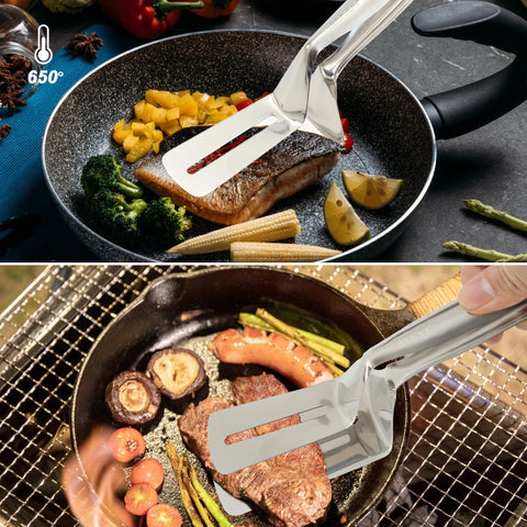 DAKRAJ nylon head spatula close-up showing gentle flipping action