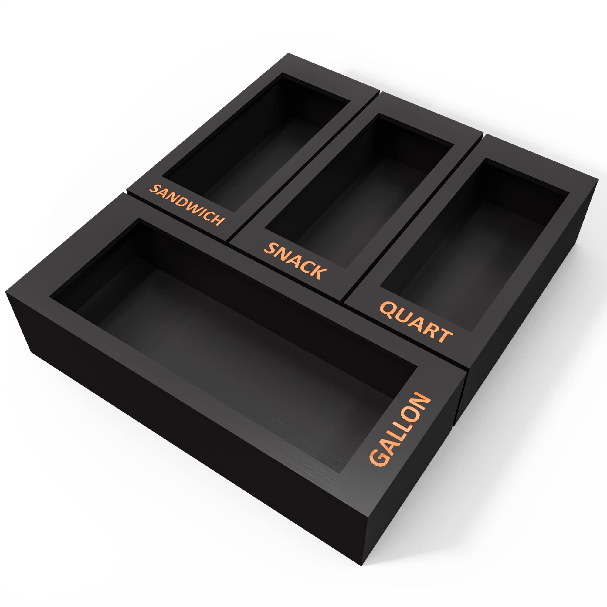 DALSHABET bamboo storage bag organizer with four compartments for tidy kitchen drawers