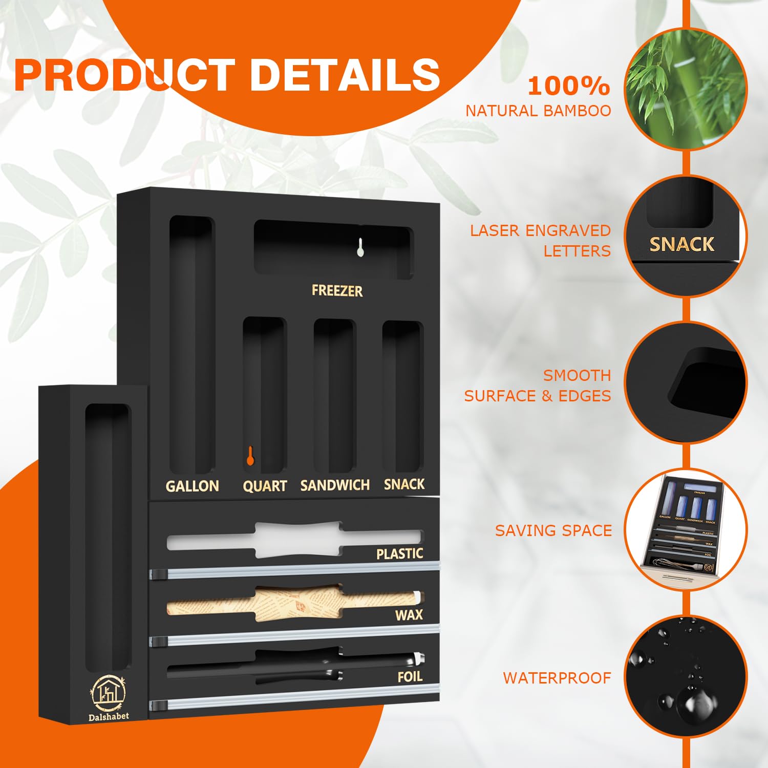 DALSHABET detachable and connectable design adapts to drawers, walls, or counters