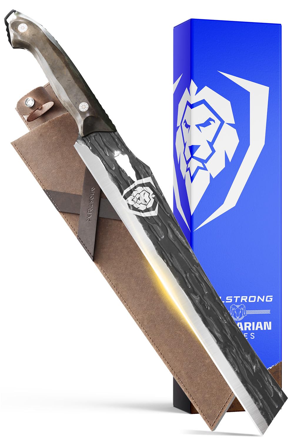 Dalstrong Barbarian 12-inch slicing knife blade close-up for precise roasts