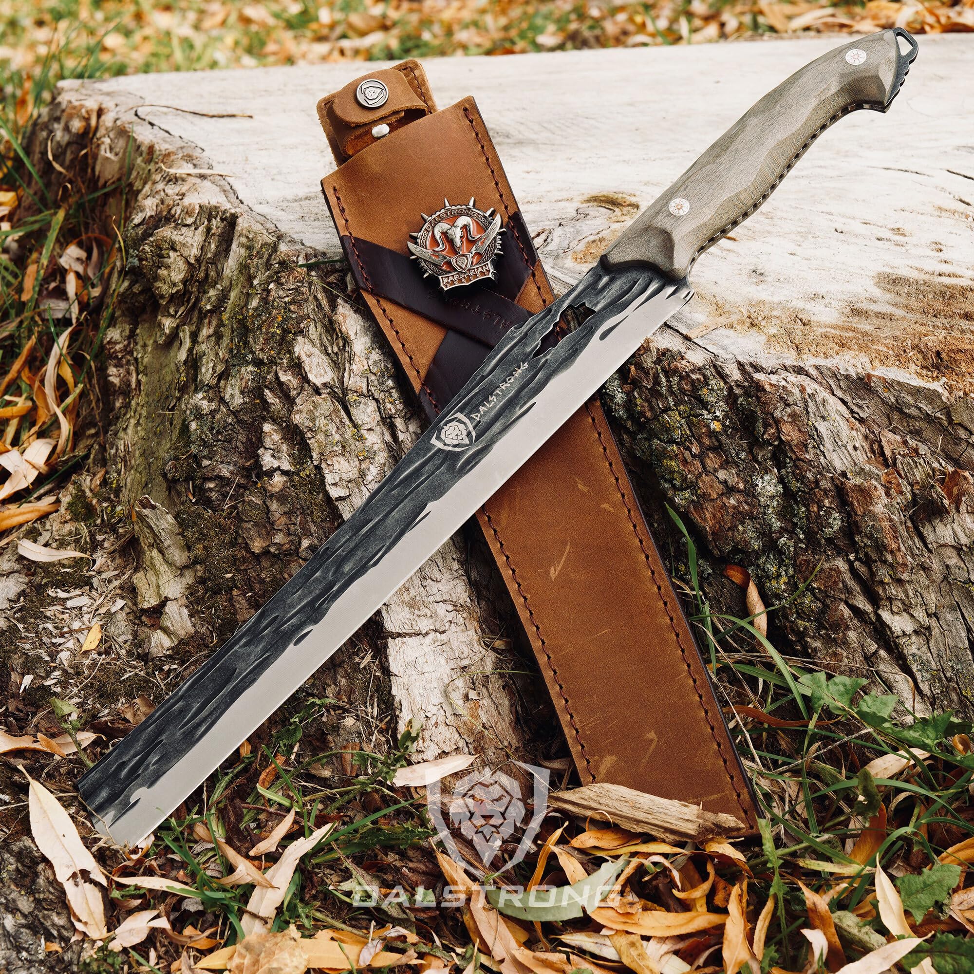 Dalstrong Barbarian mosaic rivets secure the blade for safety