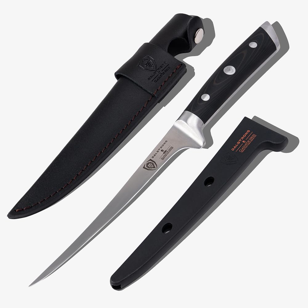Dalstrong fillet knife 7-inch flexible blade for precise bone separation in fish prep