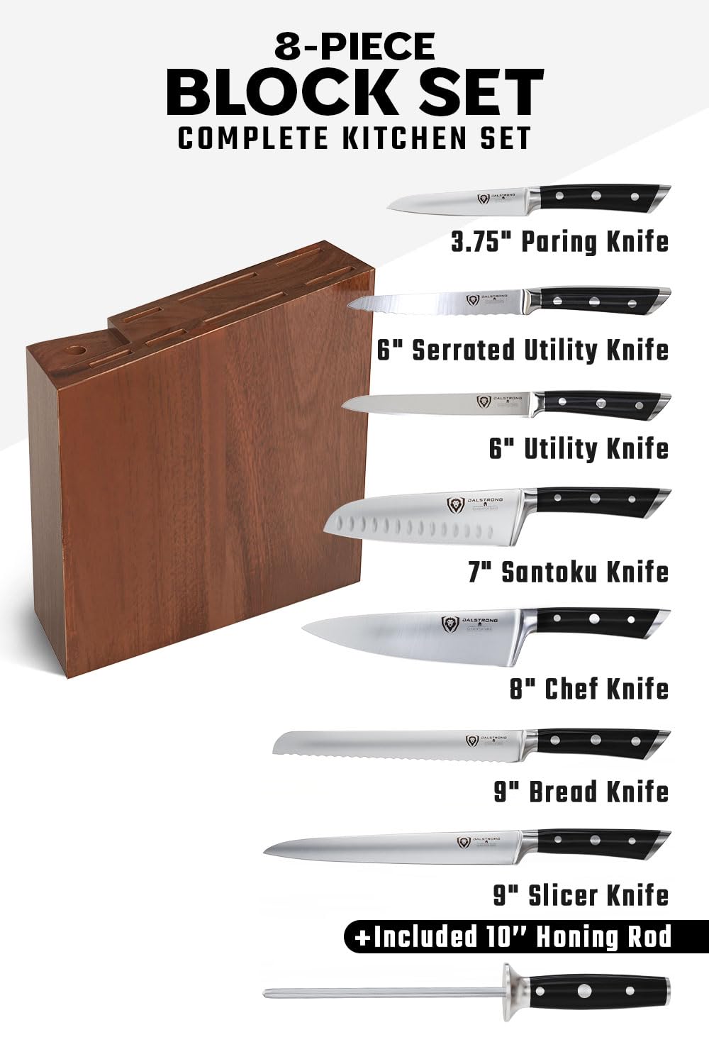 Dalstrong Gladiator hand-polished edge delivers smooth slicing and easy maintenance.