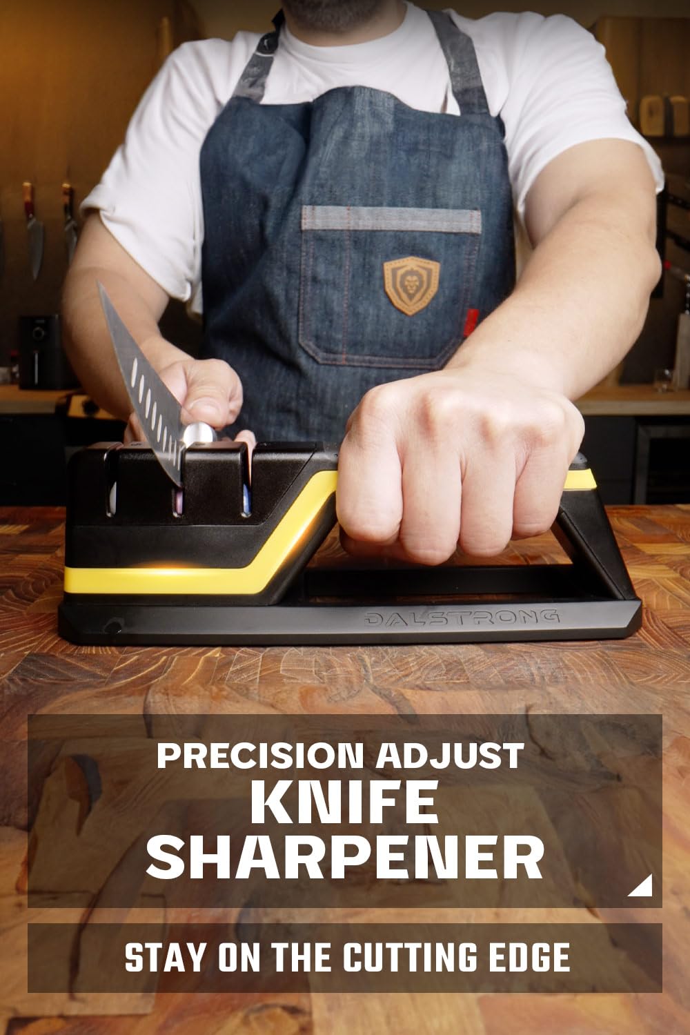 Dalstrong Hornet sharpener water reservoir enables cleaner sharpening and easy water refill