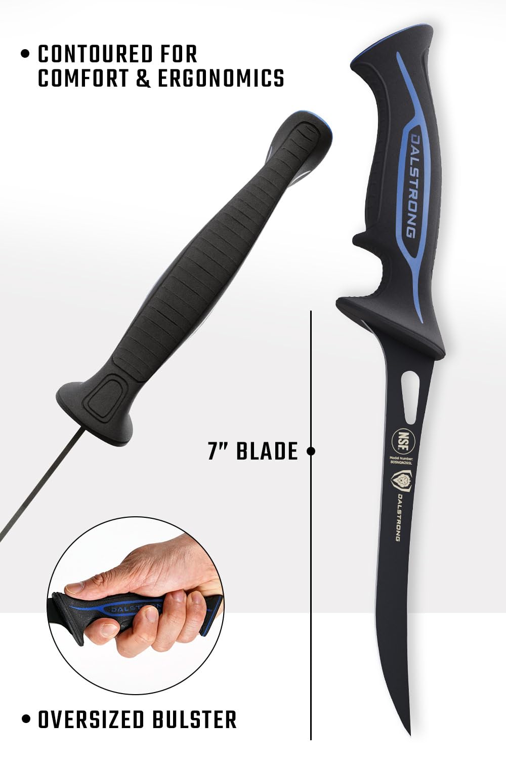 Dalstrong Night Shark suitable for kitchen and outdoor cooking scenarios.