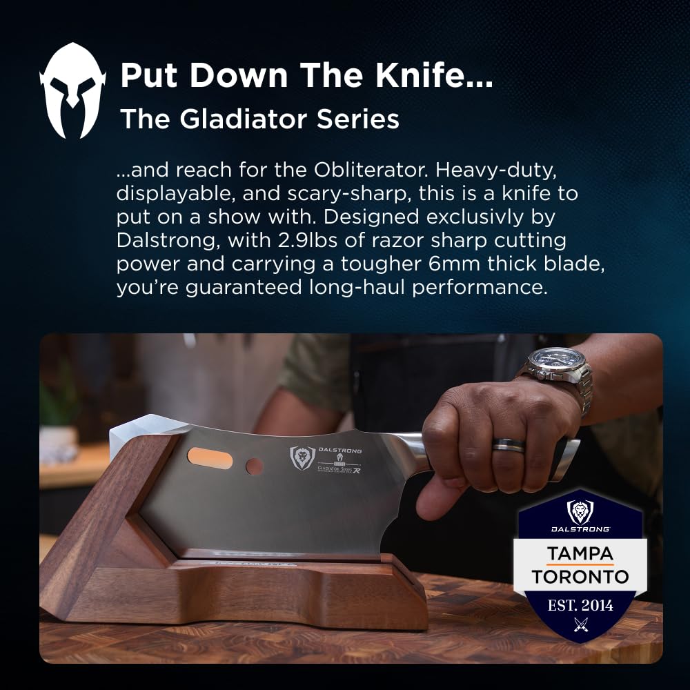 Dalstrong Obliterator black G10 handle provides slip-resistant grip