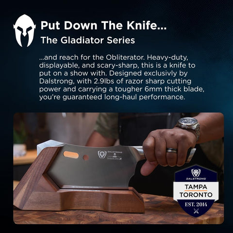 Dalstrong Obliterator black G10 handle provides slip-resistant grip