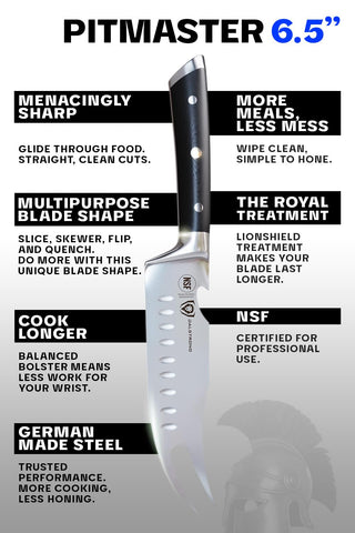Dalstrong Pitmaster full-tang profile illustrating stability and control