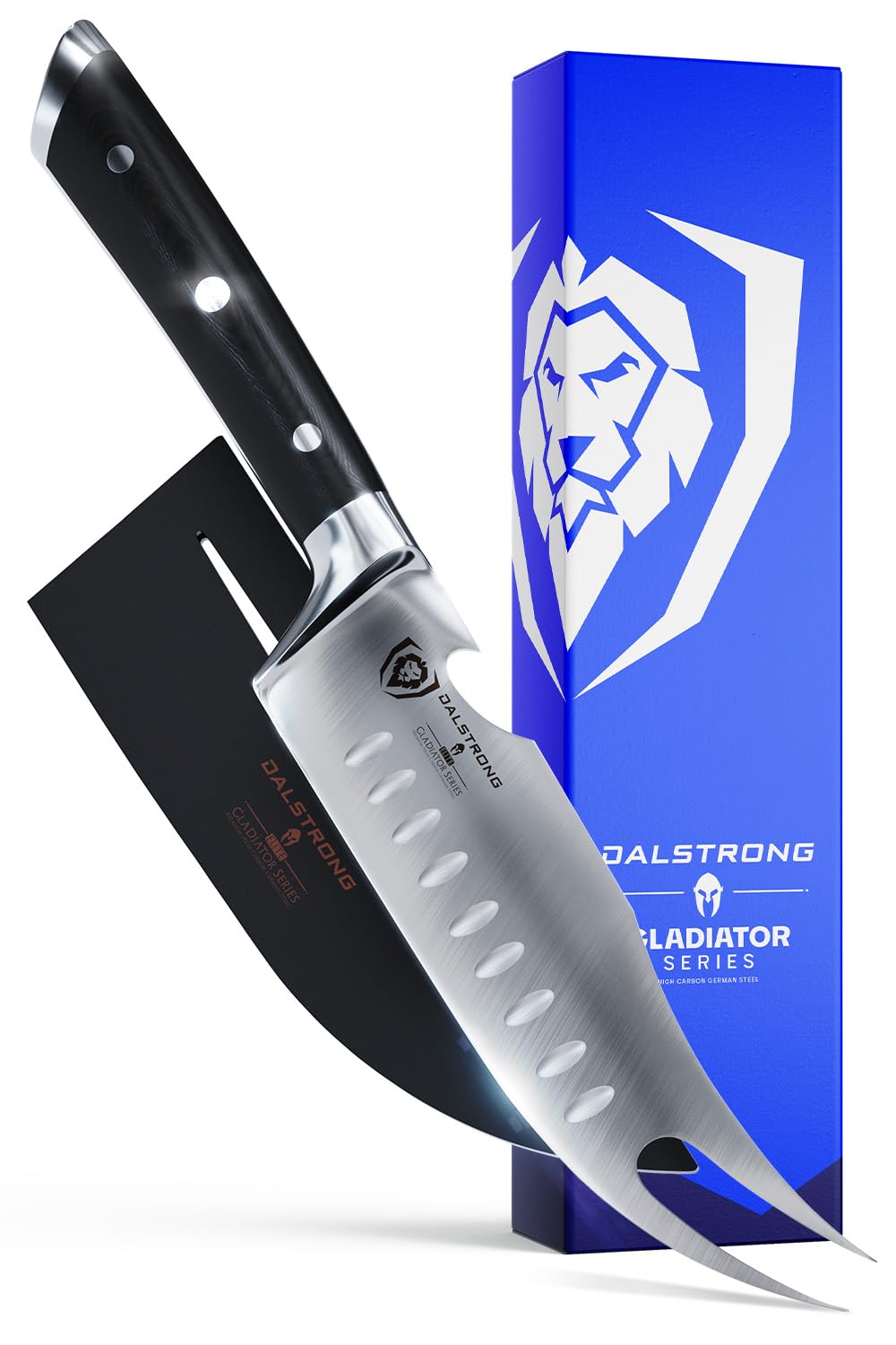 Dalstrong Gladiator Pitmaster knife overall shot showing balanced grip for grilling