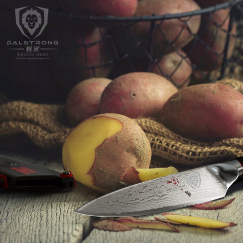 Dalstrong precision sharpness enables quick peeling and trimming with minimal waste