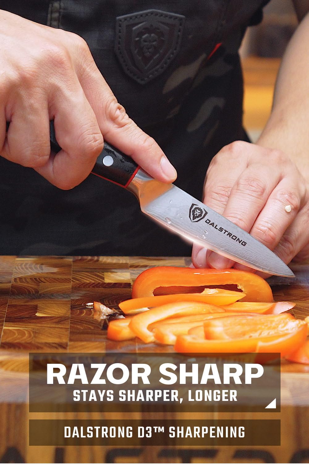 Dalstrong Shogun ELITE paring knife with ergonomic handle for controlled slicing