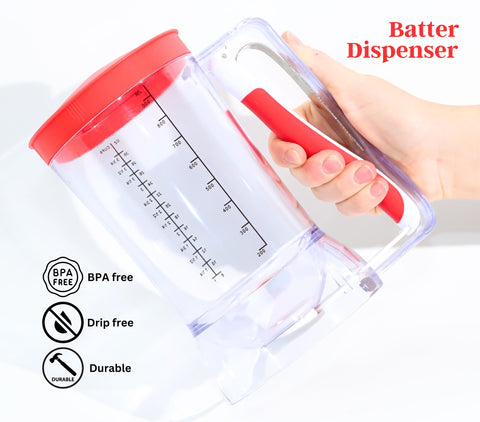 Dalup pancakes pourer BPA-free durable plastic for daily use.