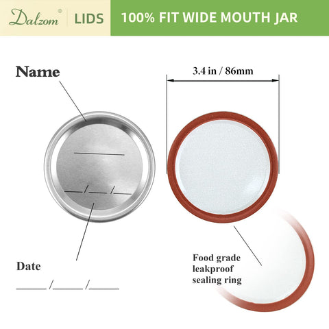 Dalzom food-grade metal lids with BPA-free seals provide reliable one-time use performance