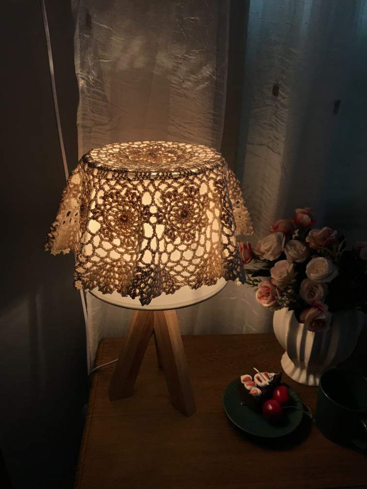 Damanni crochet lace tablecloth in living room adds warm ambiance