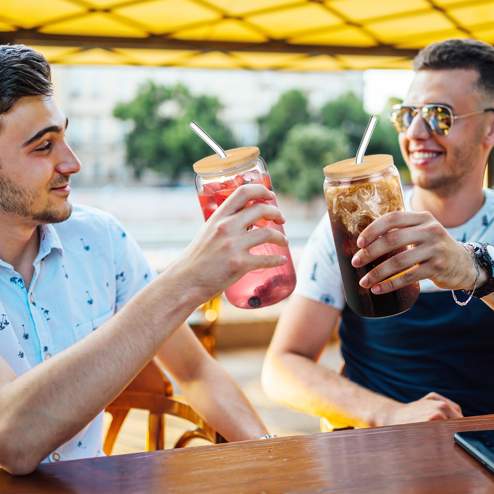 Damconme iced coffee in can glass cafe style presentation