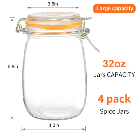 DANALLAN 4-piece jar set on shelf for organized pantry storage.