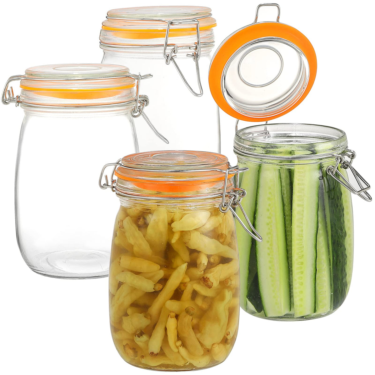 DANALLAN 32oz wide-mouth jar front view for easy filling and access.