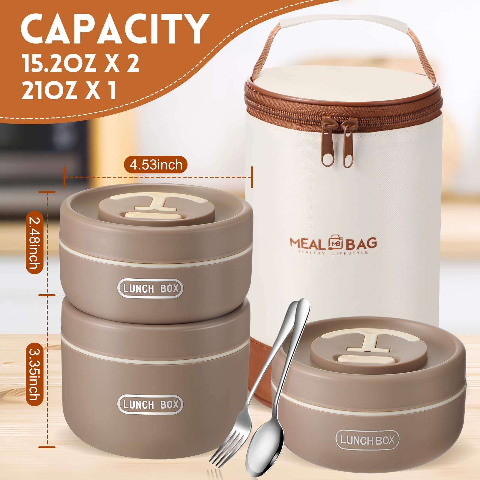 Dandat 15.2 oz bento box showing mid-size portion capacity.