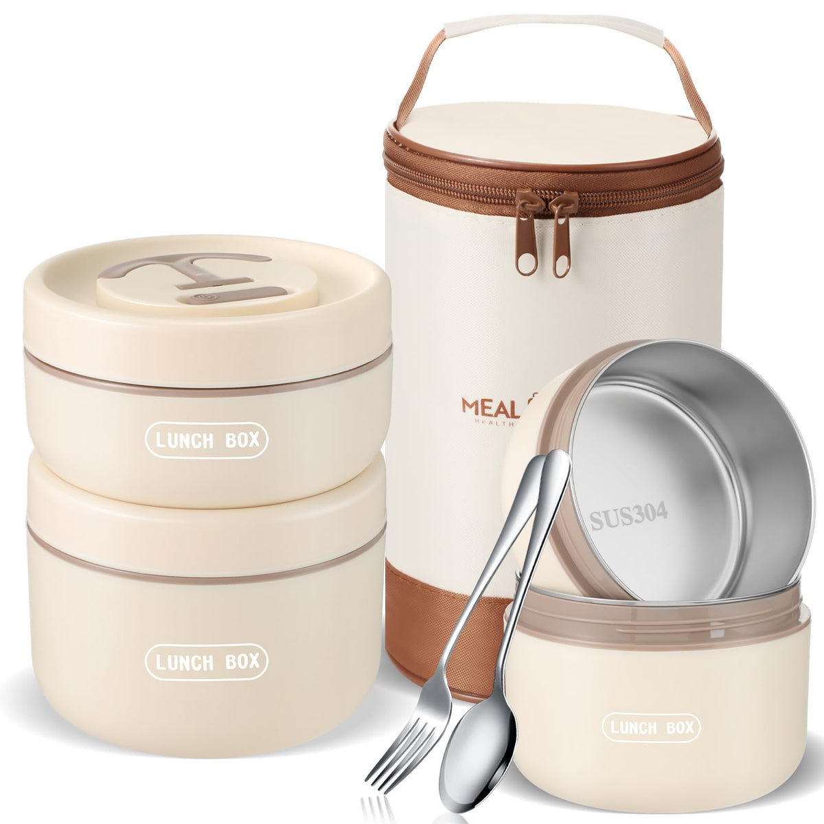 Dandat 7in1 portable lunch box with separate compartments keeps meals organized.
