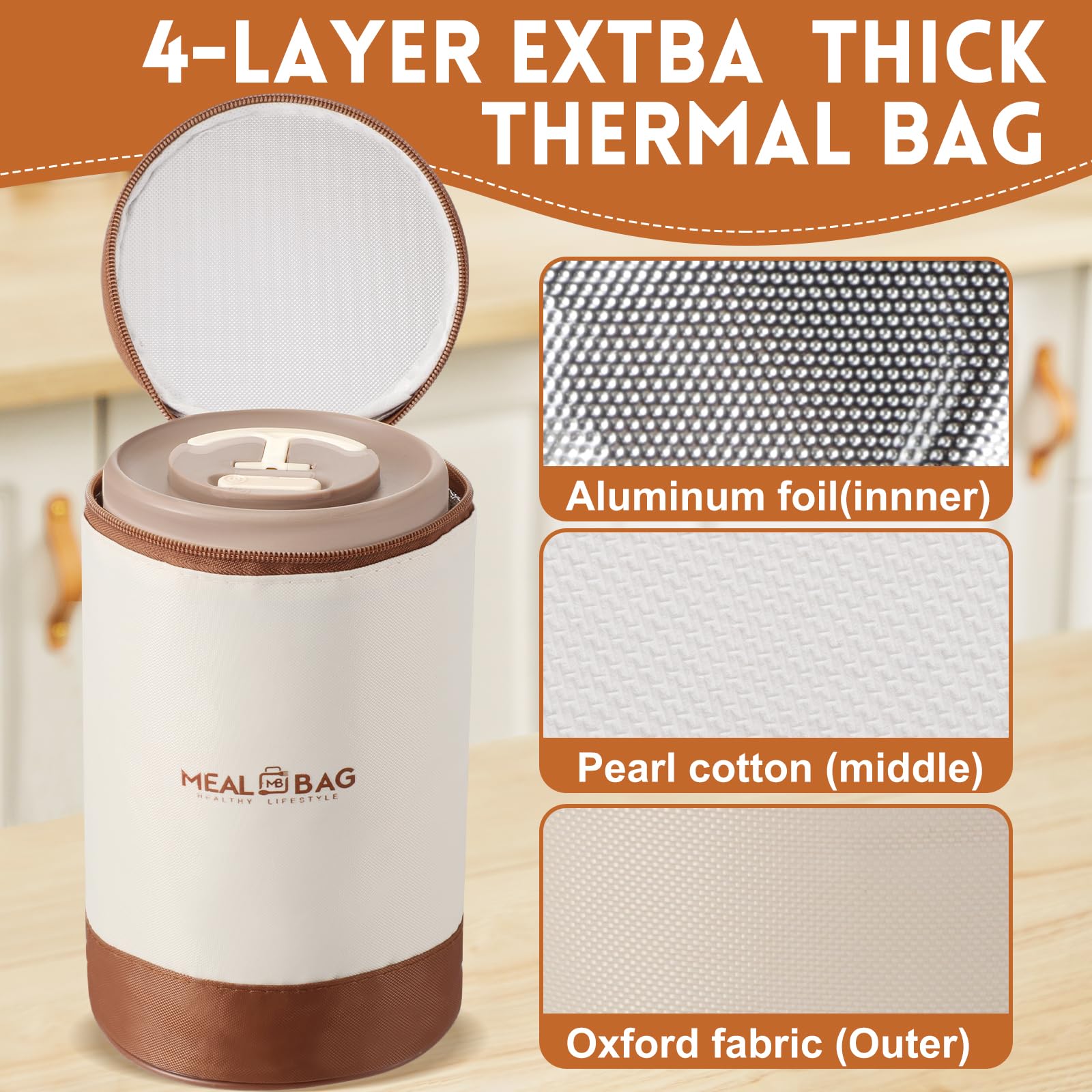 Dandat insulated lunch bag preserving temperature during transport.