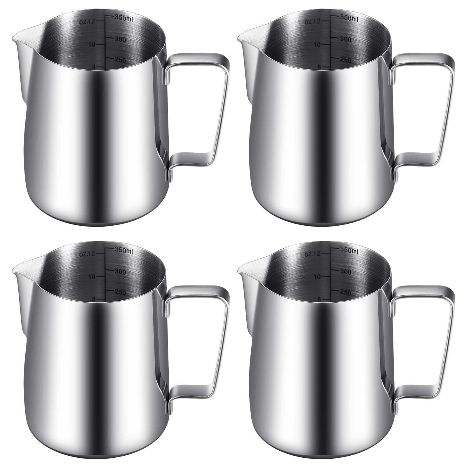 Dandat milk frothing pitcher 12oz for precise froth texture