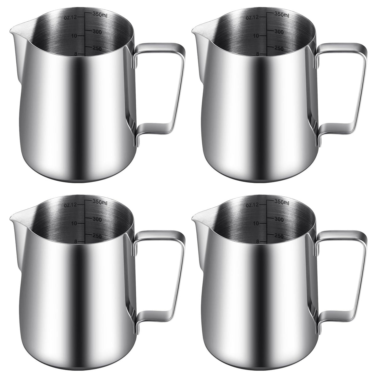Dandat milk frothing pitcher 12oz for precise froth texture