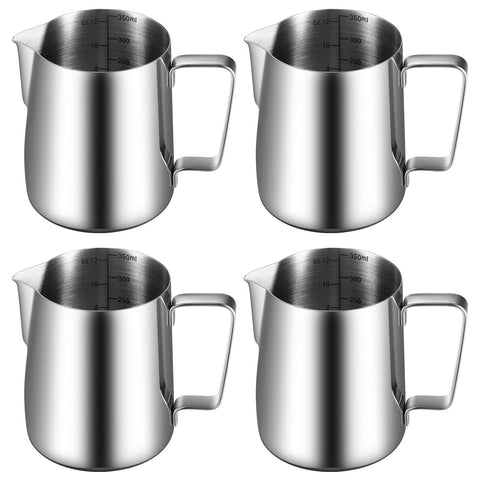 Dandat milk frothing pitcher 12oz for precise froth texture