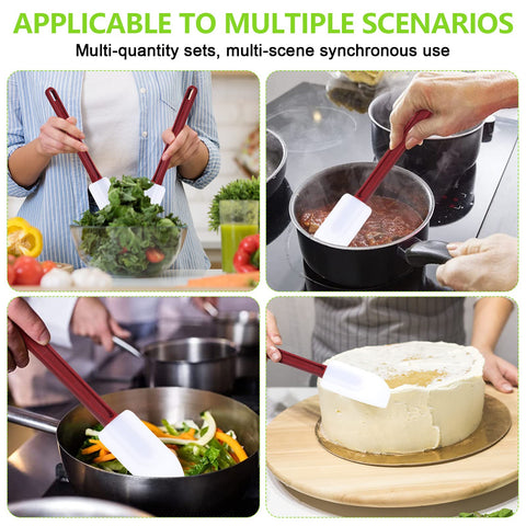 Dandat 9-pack silicone spatula set, versatile kitchen tools for home or professional use.