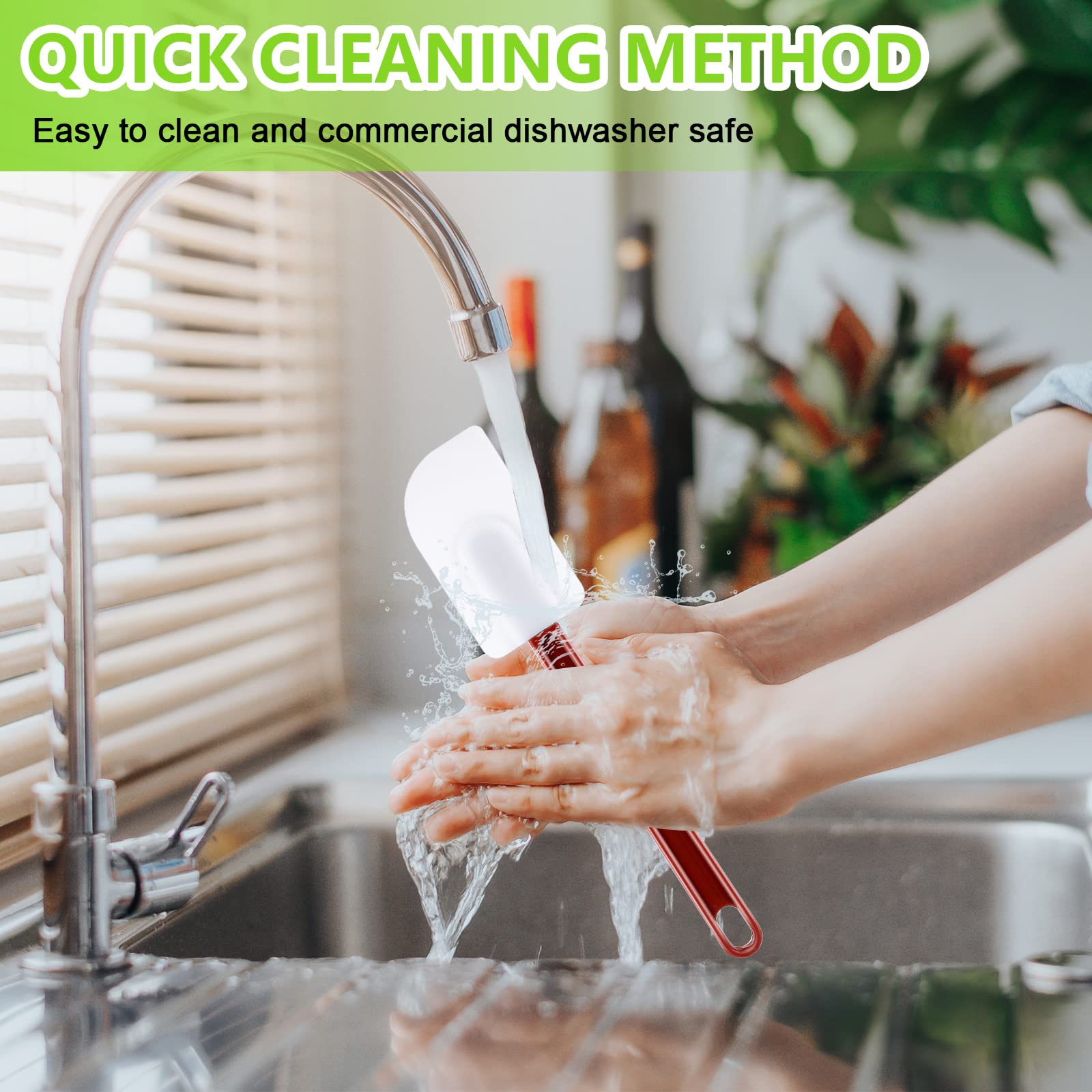 Dandat silicone spatula, dishwasher-safe, easy to clean after use.
