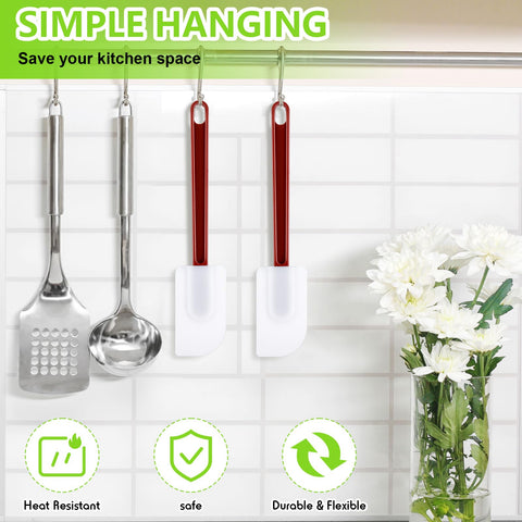 Dandat spatula with white nylon handle, 10-inch, ideal for scraping bowls and mixing dough.