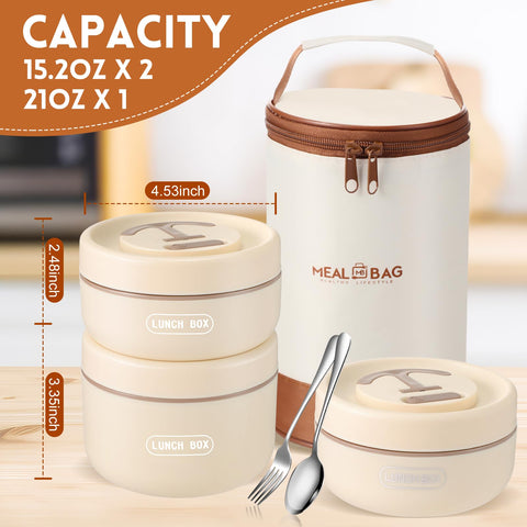 Dandat stackable bento design saves space in bags and cabinets.