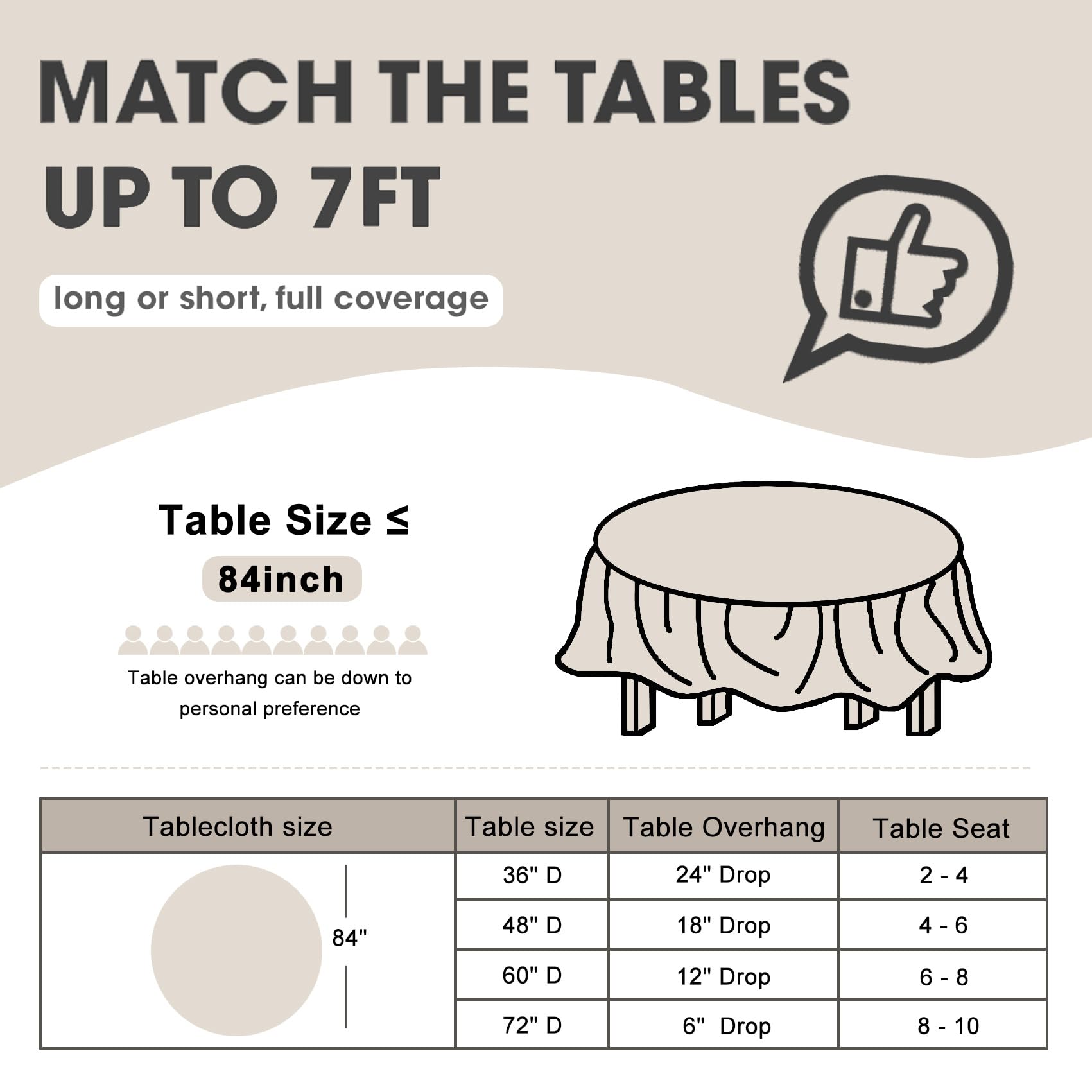 D&Z tablecloth on table demonstrating a neat dining base