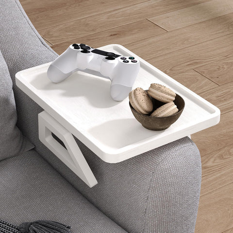 Danfoxer clip-on couch desk attaches easily to sofa arms.