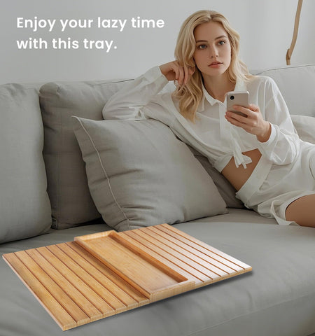 Danfoxer natural bamboo surface is easy to wipe clean after snacks.