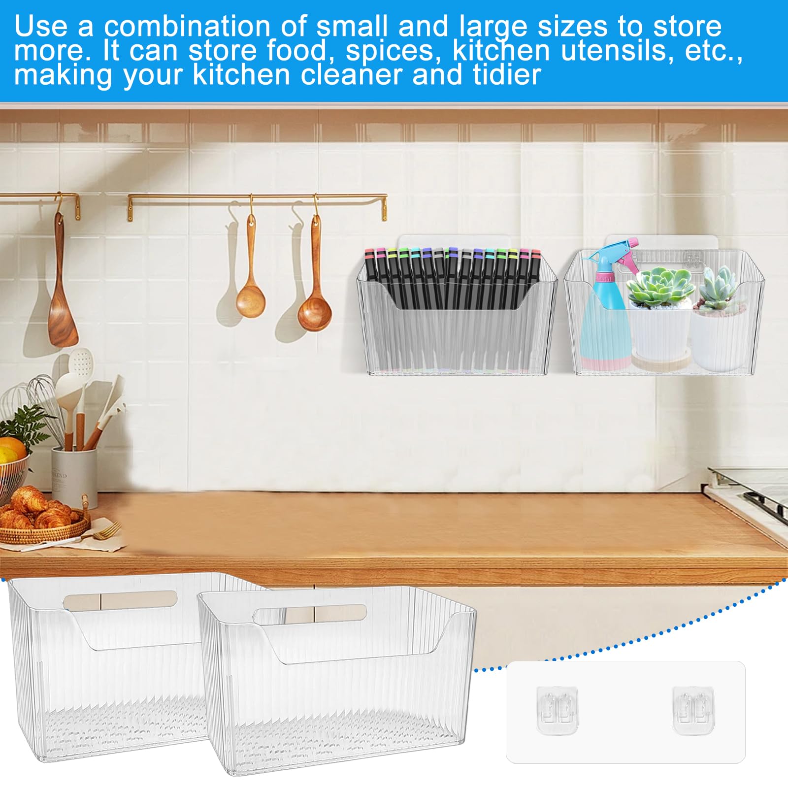 DANHMAO clear bin for toiletries and cosmetics storage on flat surfaces
