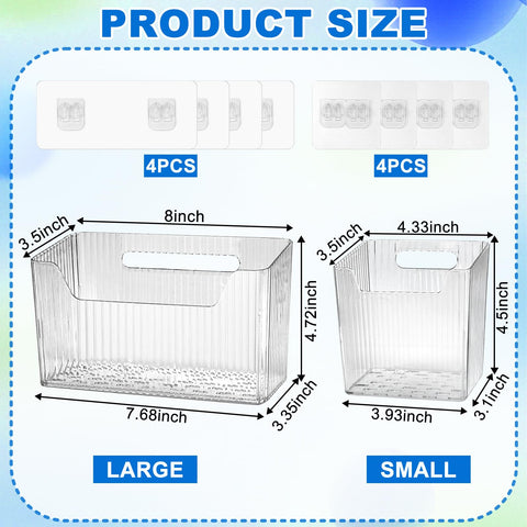 DANHMAO clear bins in two sizes for versatile storage.