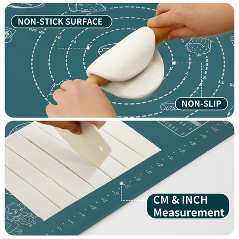 DANIA & DEAN non-stick silicone mat delivers easy cleanup and secure grip.