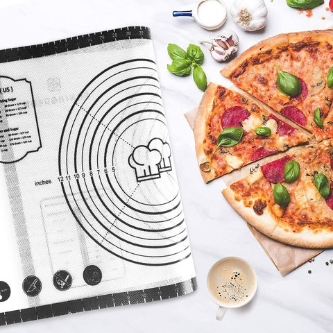 Dania & Dean pastry mat with measurements to roll dough to exact sizes