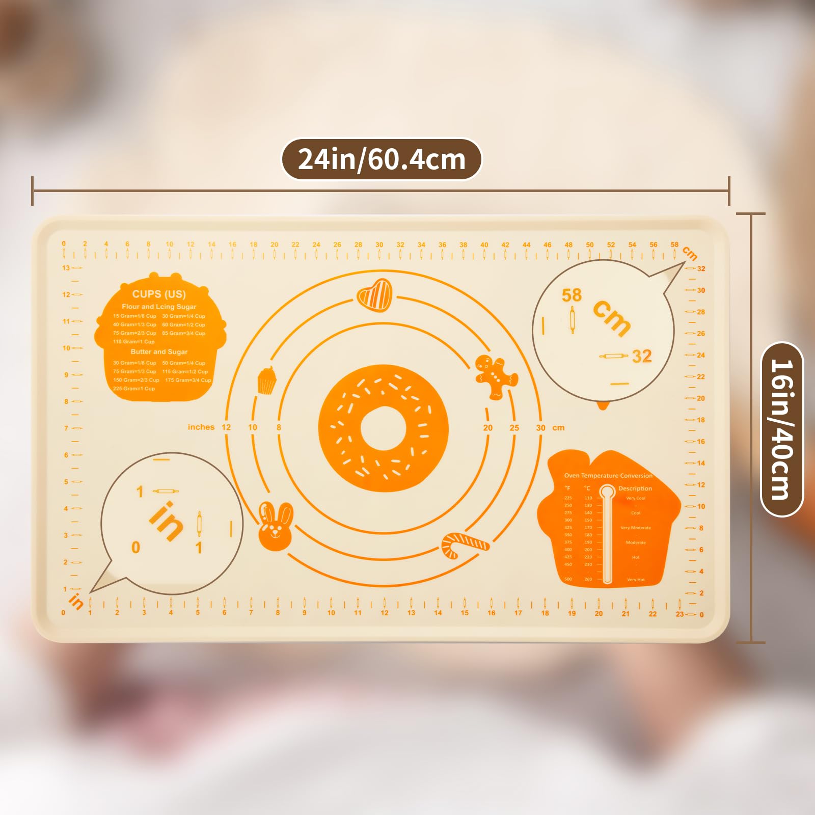 DANIA & DEAN silicone baking mat multi-use kitchen companion for kneading and rolling.