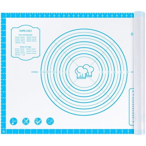 DANIA & DEAN silicone pastry mat with measurement grid for precise dough rolling.