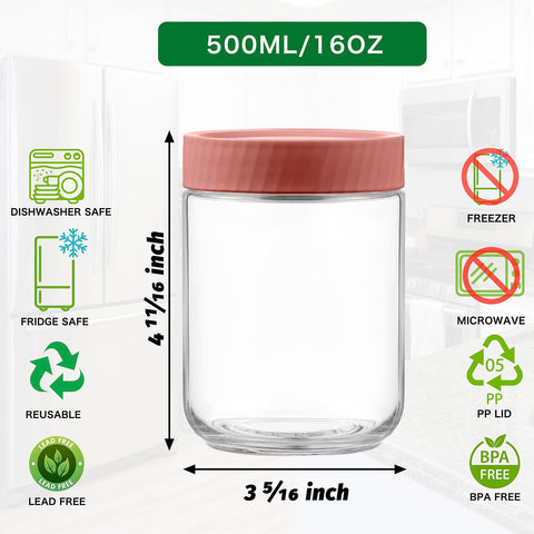 Danmu jars with six color BPA-free lids for organized fridge storage.