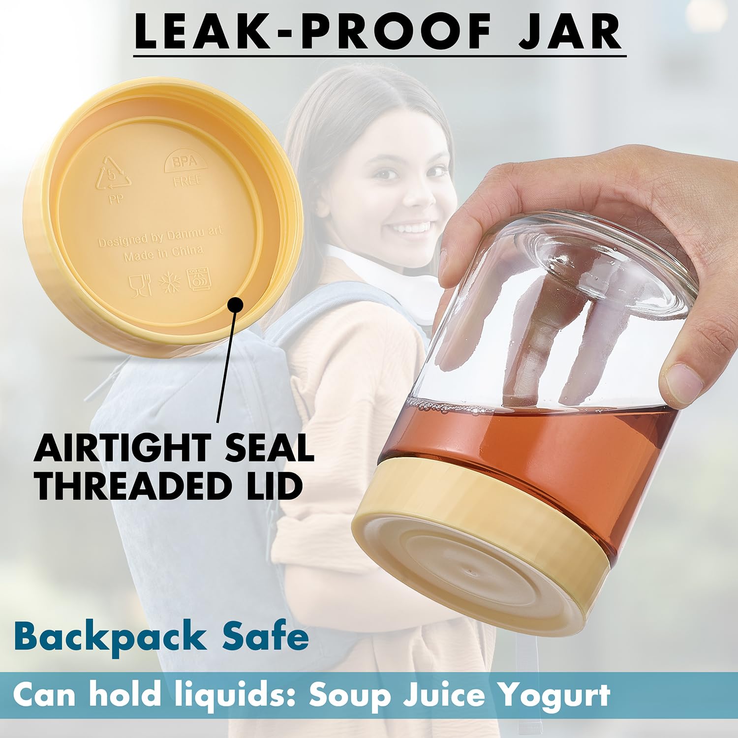 Danmu stackable jar design with recessed top saves counter space.