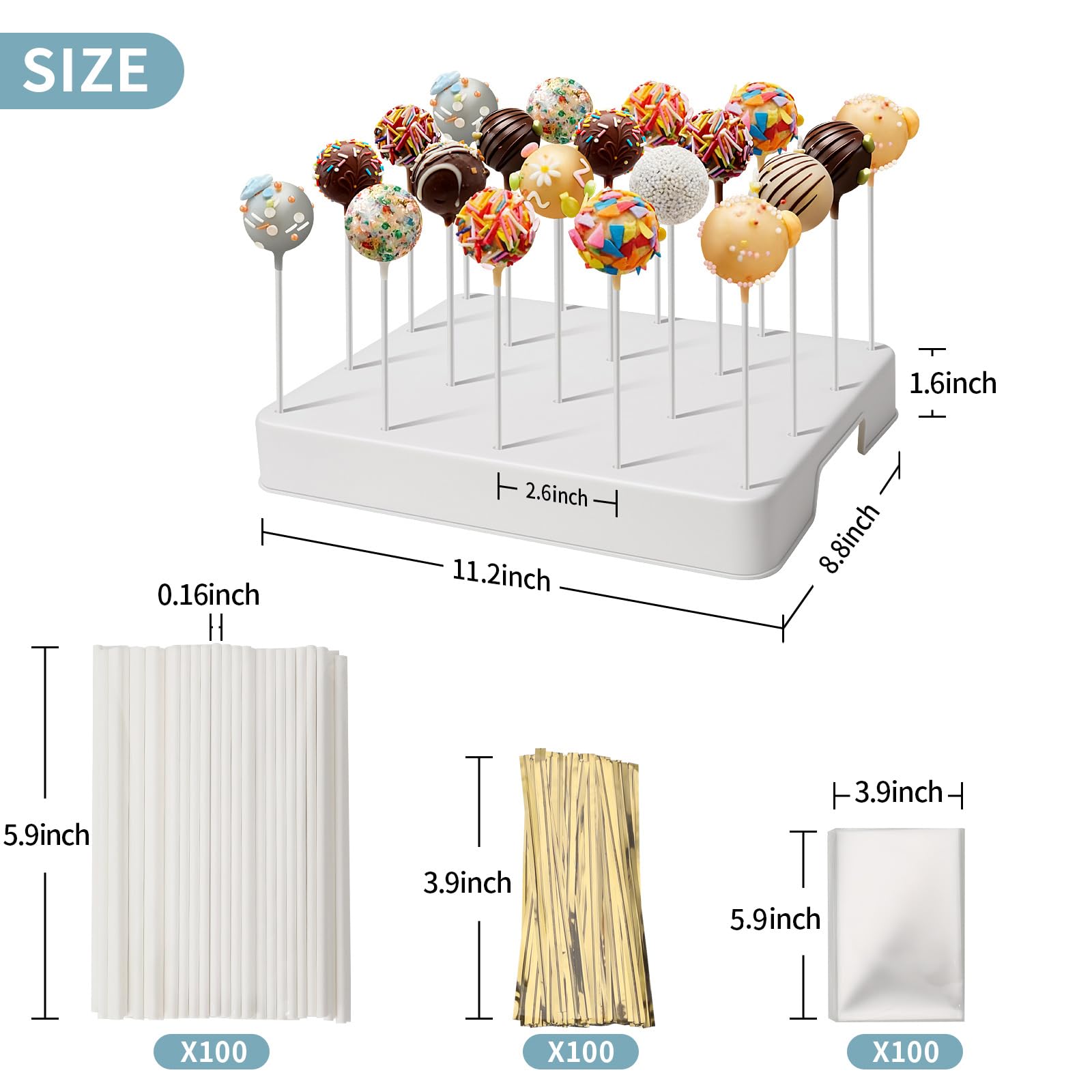 Daofvor taller-height cake pop stand in use for easy grabbing.